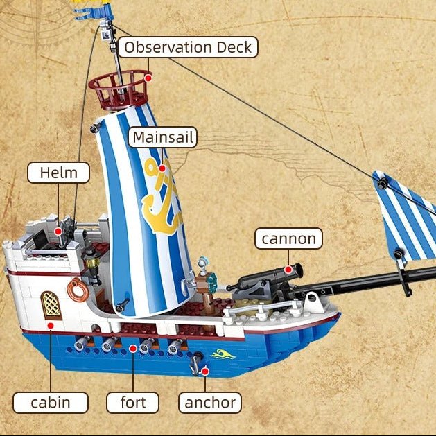 Royal Explorer Pirate Ship Building Blocks Set