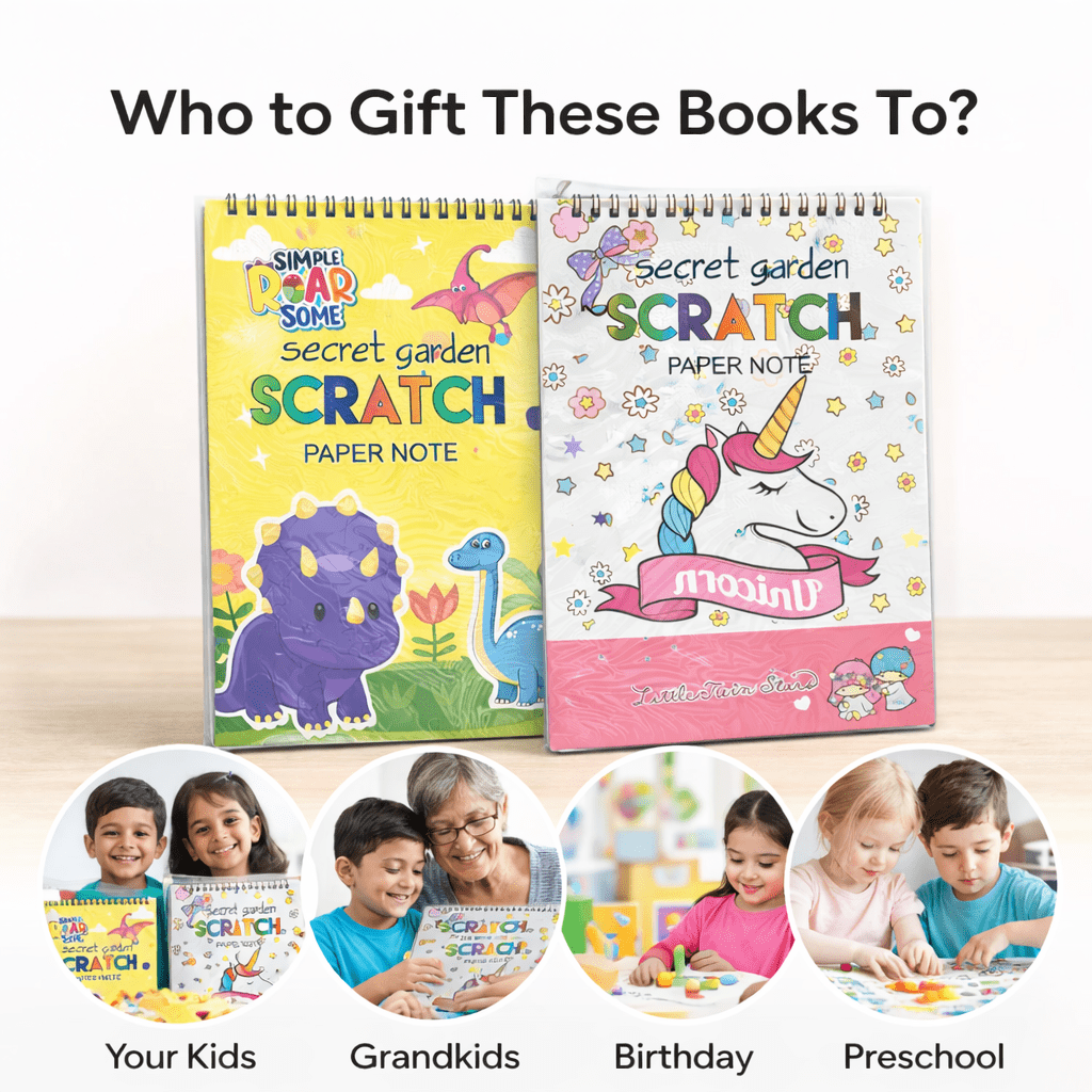 Scratch Art Book for Kids – Secret Garden Magic Drawing Pad