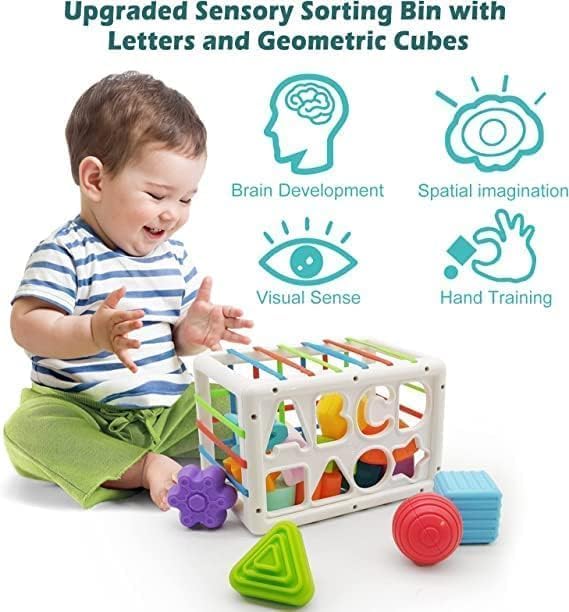 Sensory Shapes & Sorting Cube for Toddlers – Multi-Activity Learning & Development Play Set