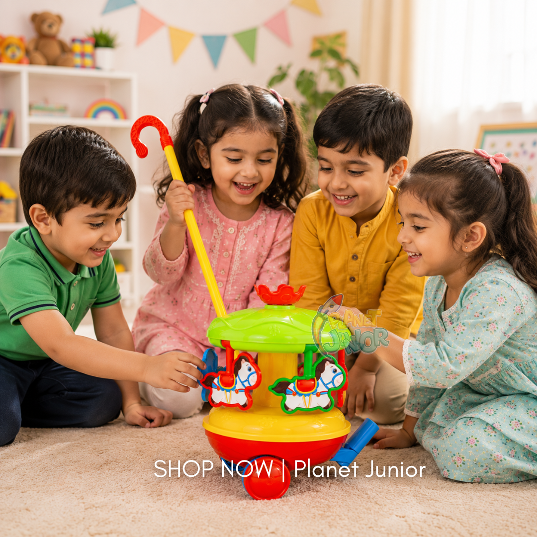 Push Along Musical Spinning Carousel Toy