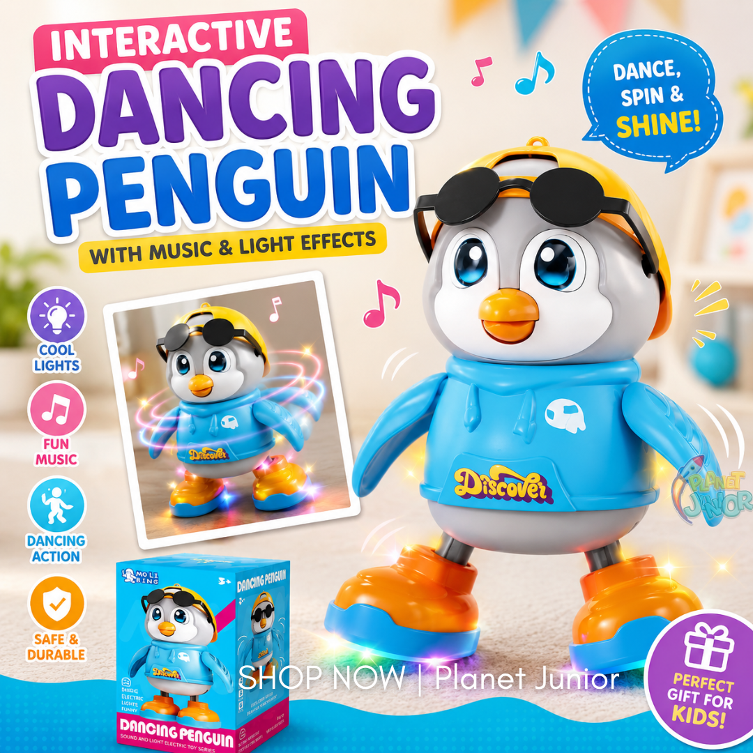 Interactive Dancing Penguin Toy with Music & Light Effects
