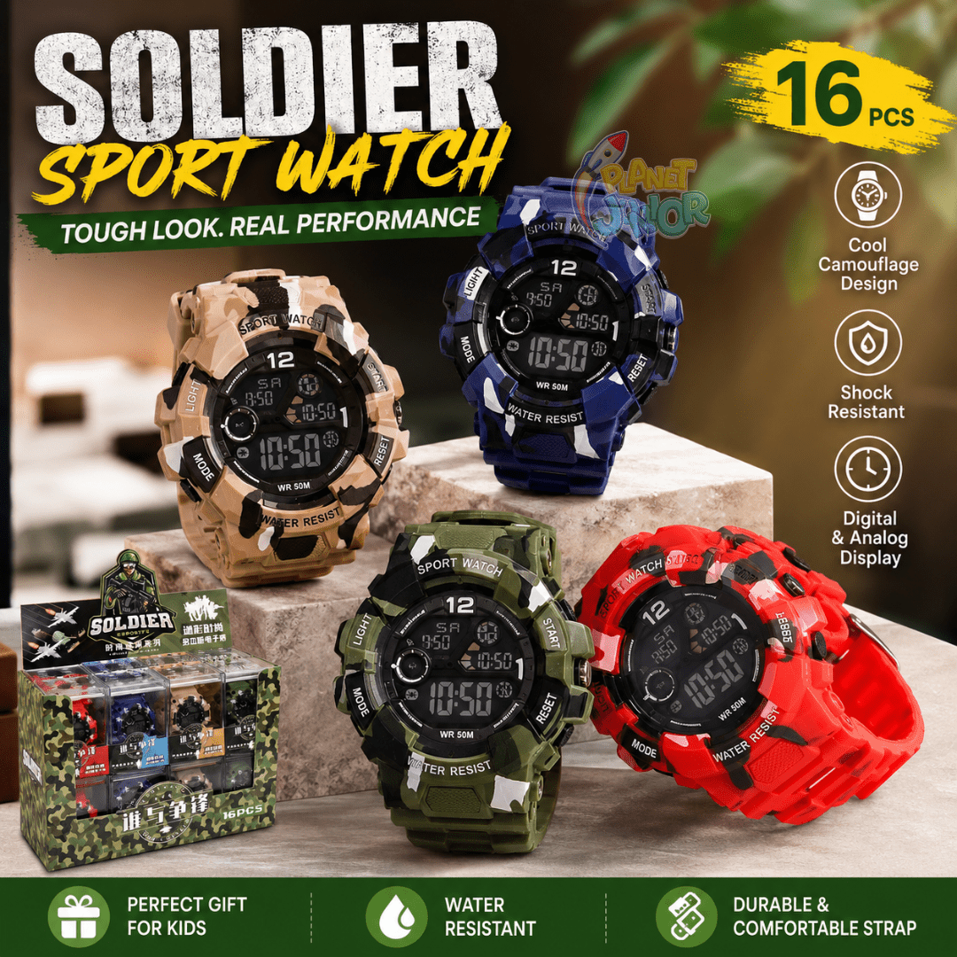 Military Style Digital Sports Watch for Kids