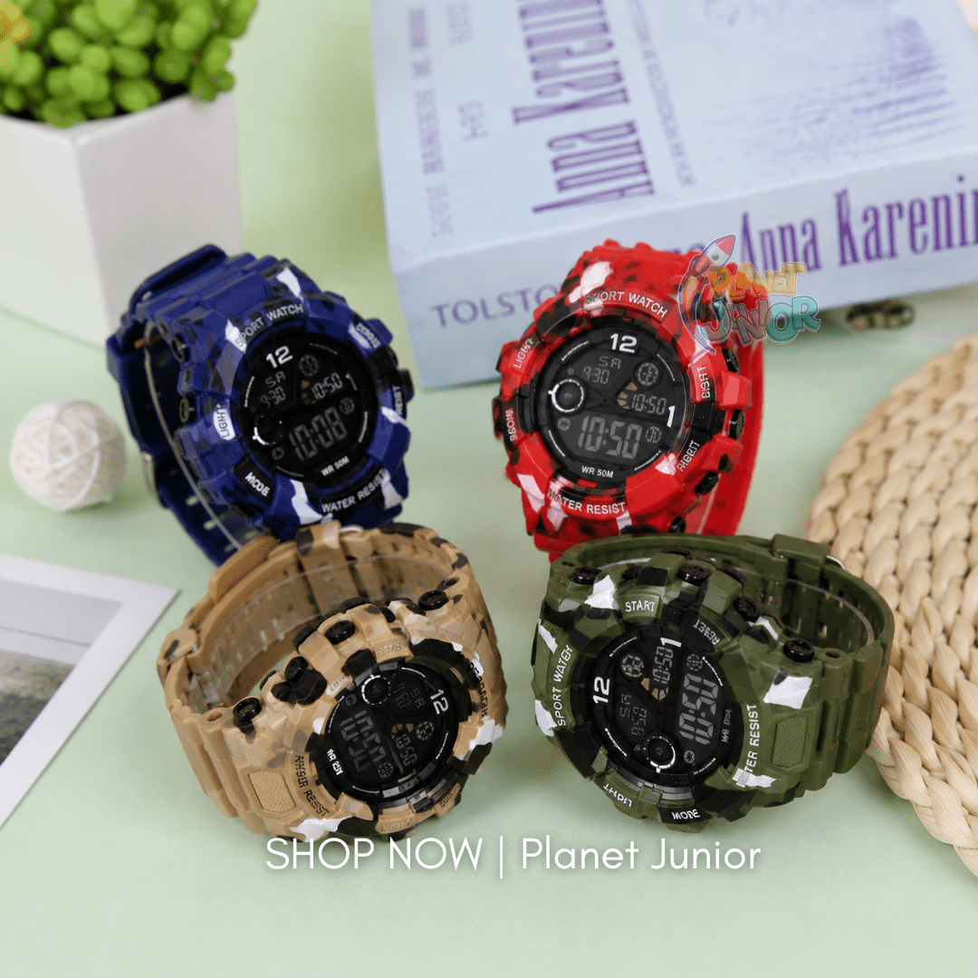 Military Style Digital Sports Watch for Kids