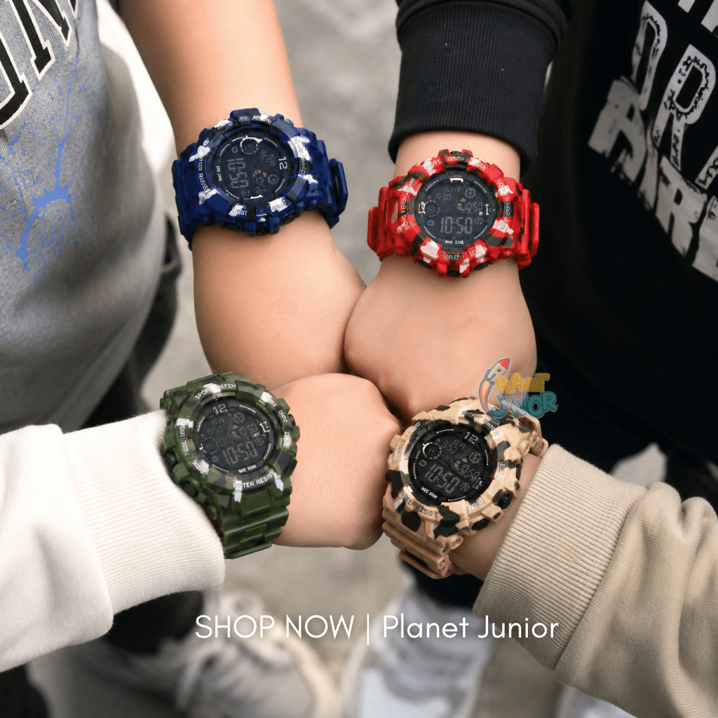 Military Style Digital Sports Watch for Kids
