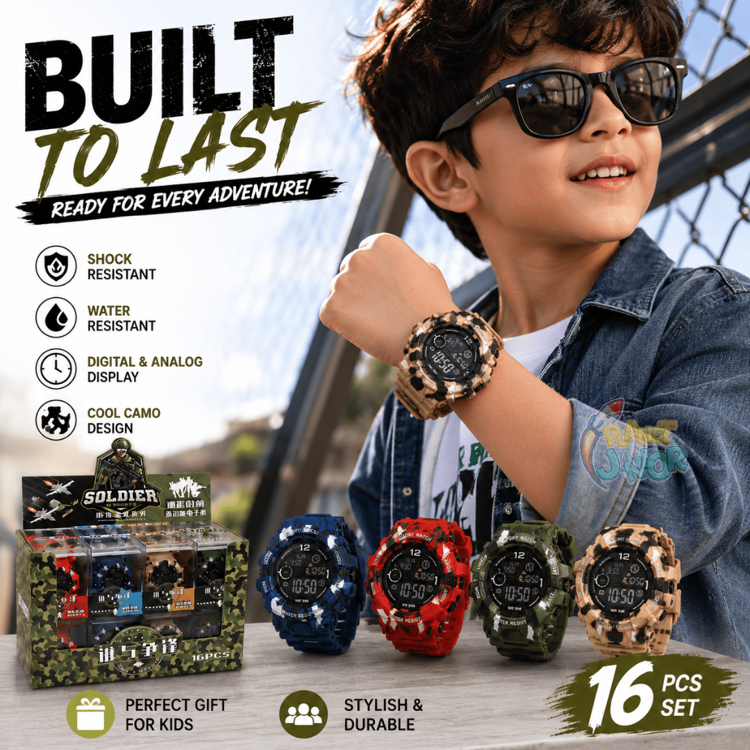 Military Style Digital Sports Watch for Kids