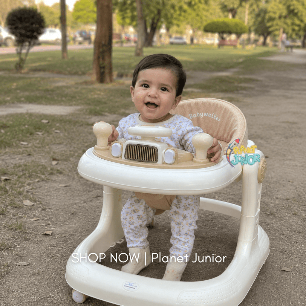 Modern Baby Learning Walker with Activity Tray & Padded Seat