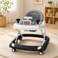 Foldable Baby Learning Walker with Comfort Seat & Activity Tray
