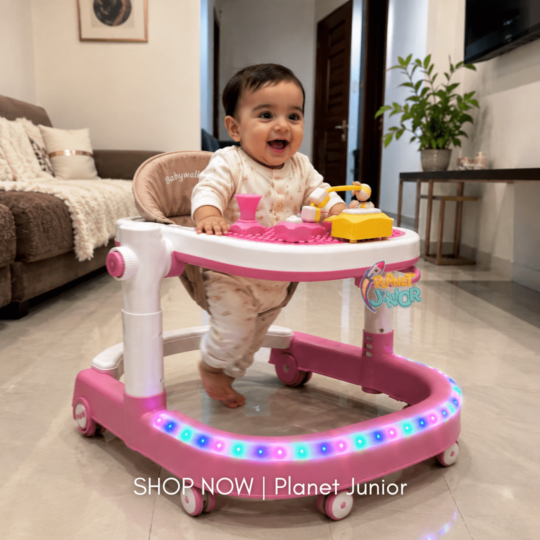 Foldable 3-in-1 Baby Walker with Activity Tray, Music & Lights