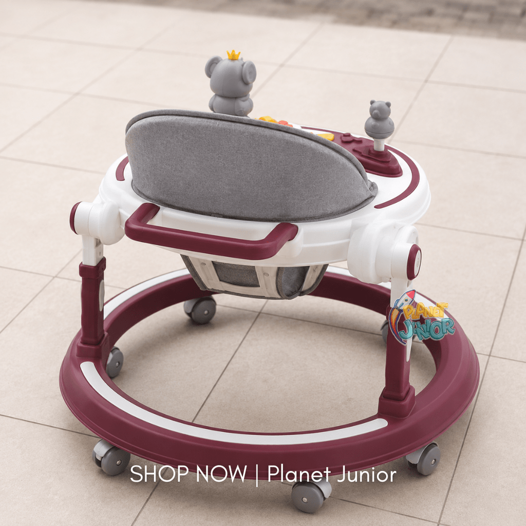 Interactive Baby Learning Walker with Music, Activity Tray & Padded Seat