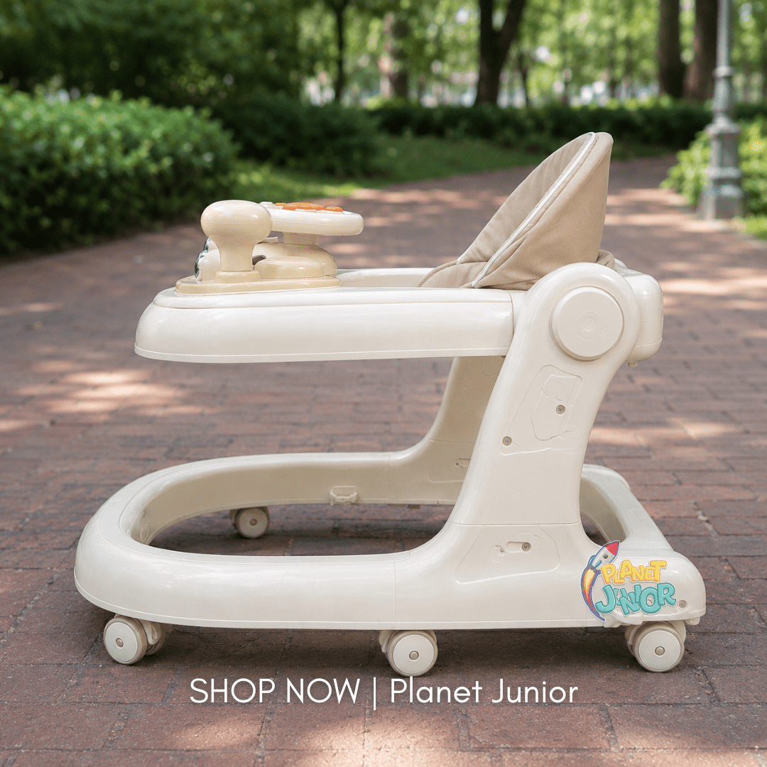 Modern Baby Learning Walker with Activity Tray & Padded Seat