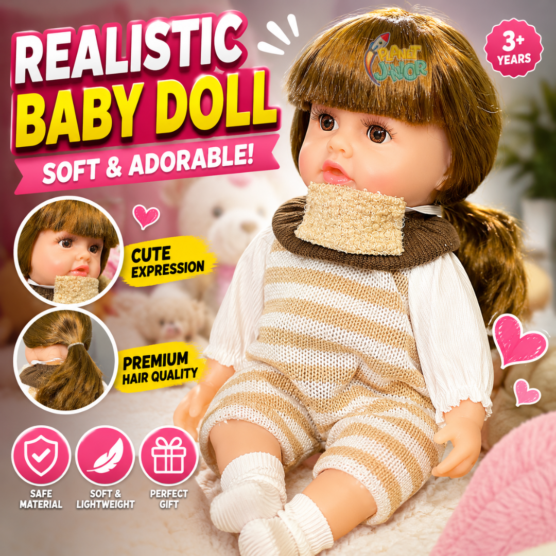 Realistic Fashion Doll with Long Hair & Knitted Outfit
