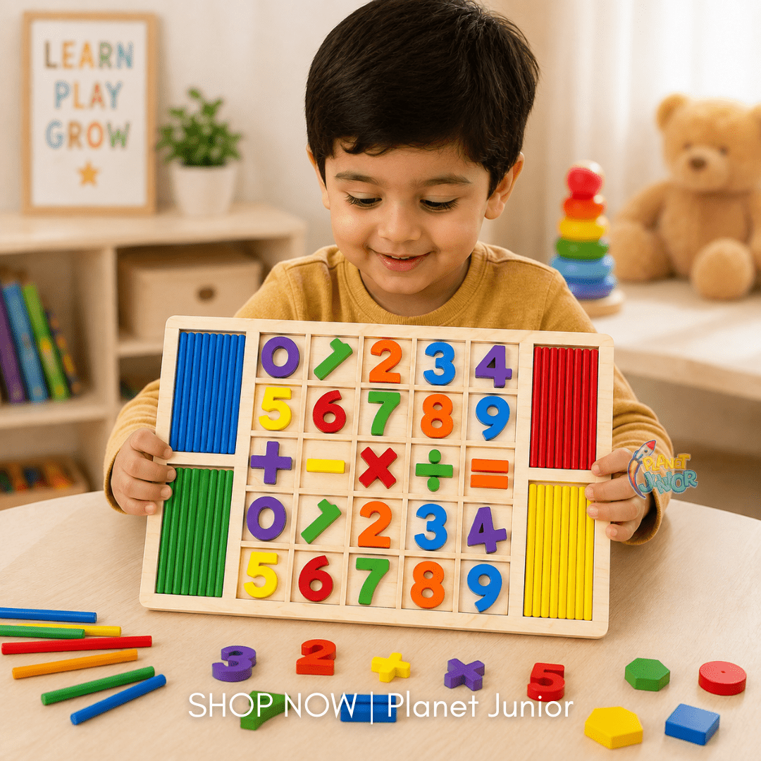 Wooden Number Learning & Counting Sticks Math Board