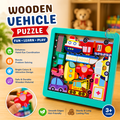Wooden Vehicle Block Arrangement Game for Kids