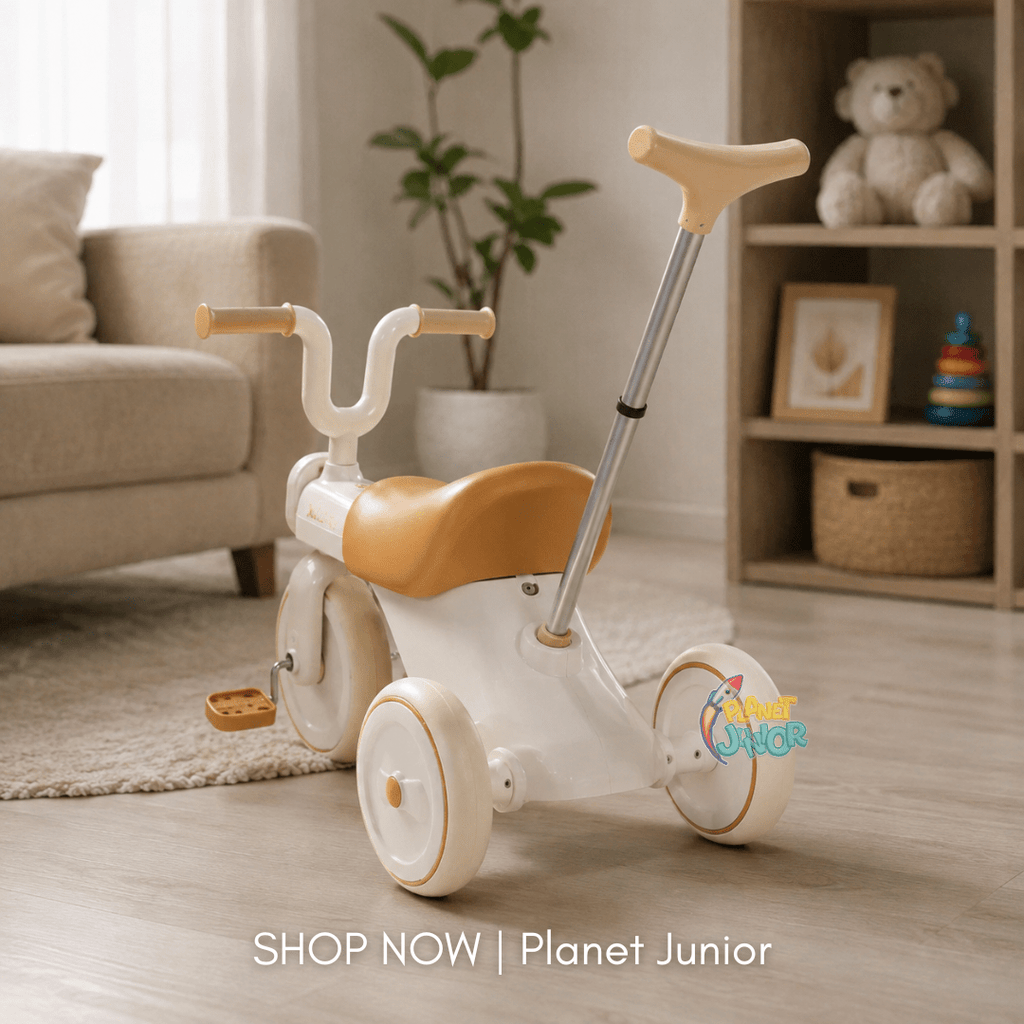 Kids Push Handle Tricycle with Lights & Music