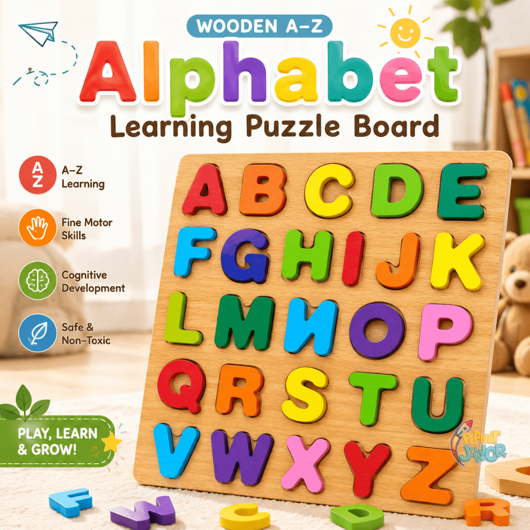 Wooden A–Z Alphabet Learning Puzzle Board