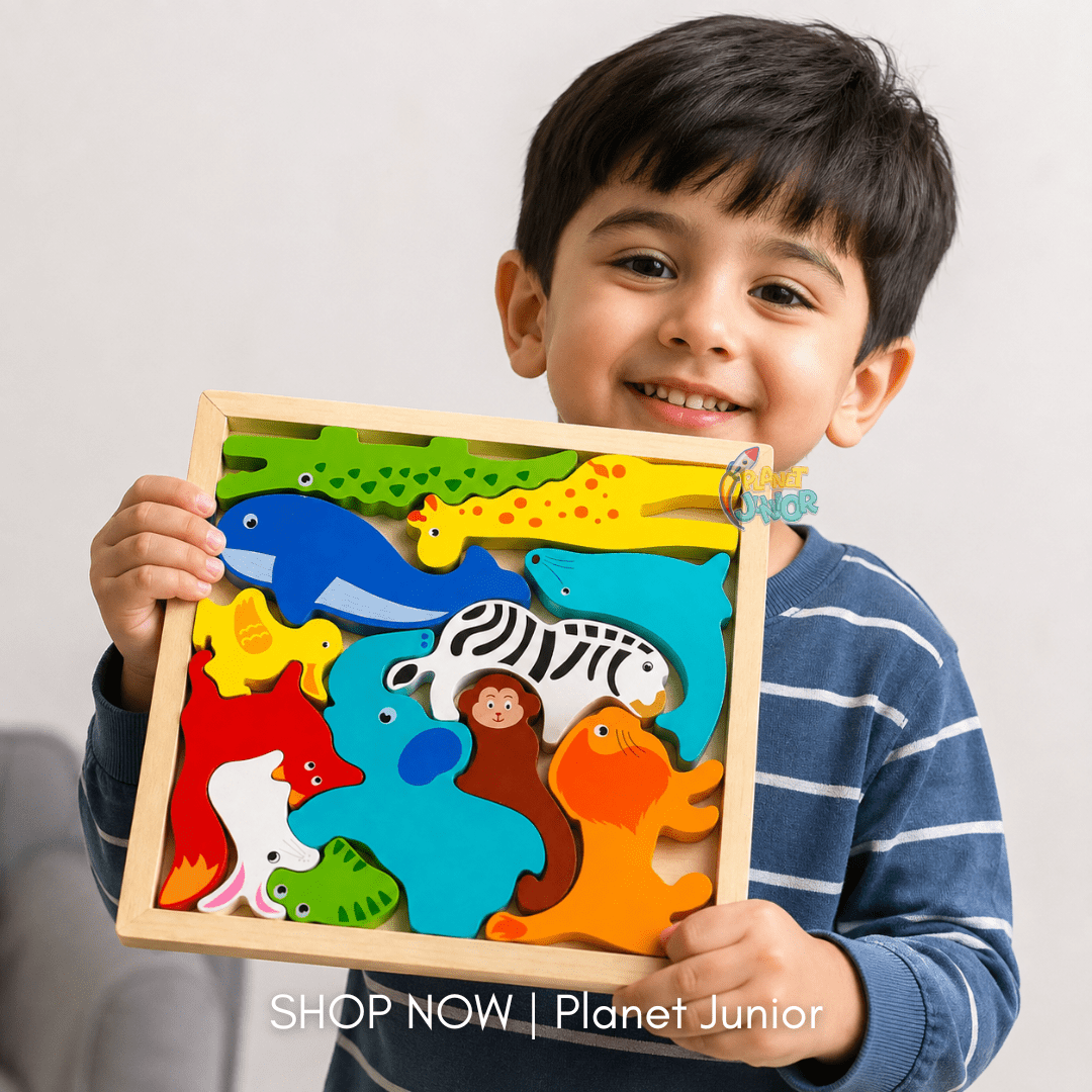 Wooden Animals Learning Puzzle Board