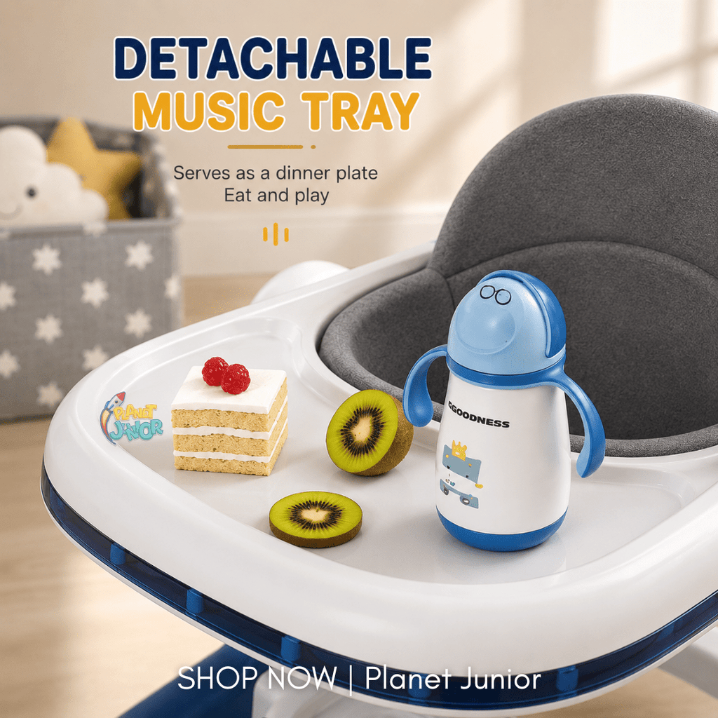 4-in-1 Foldable Baby Learning Walker with Activity Toy Tray