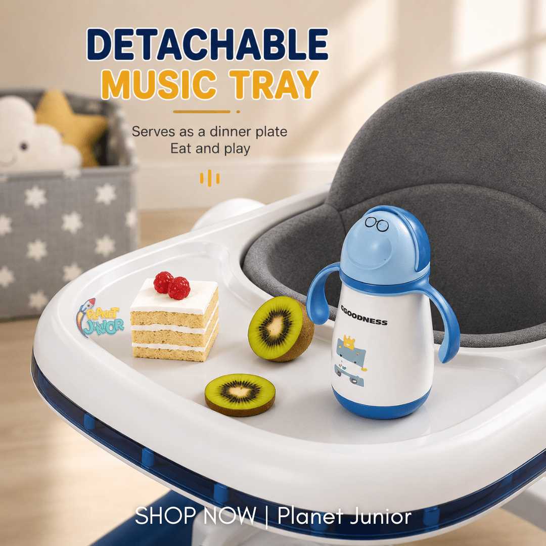 4-in-1 Foldable Baby Learning Walker with Activity Toy Tray