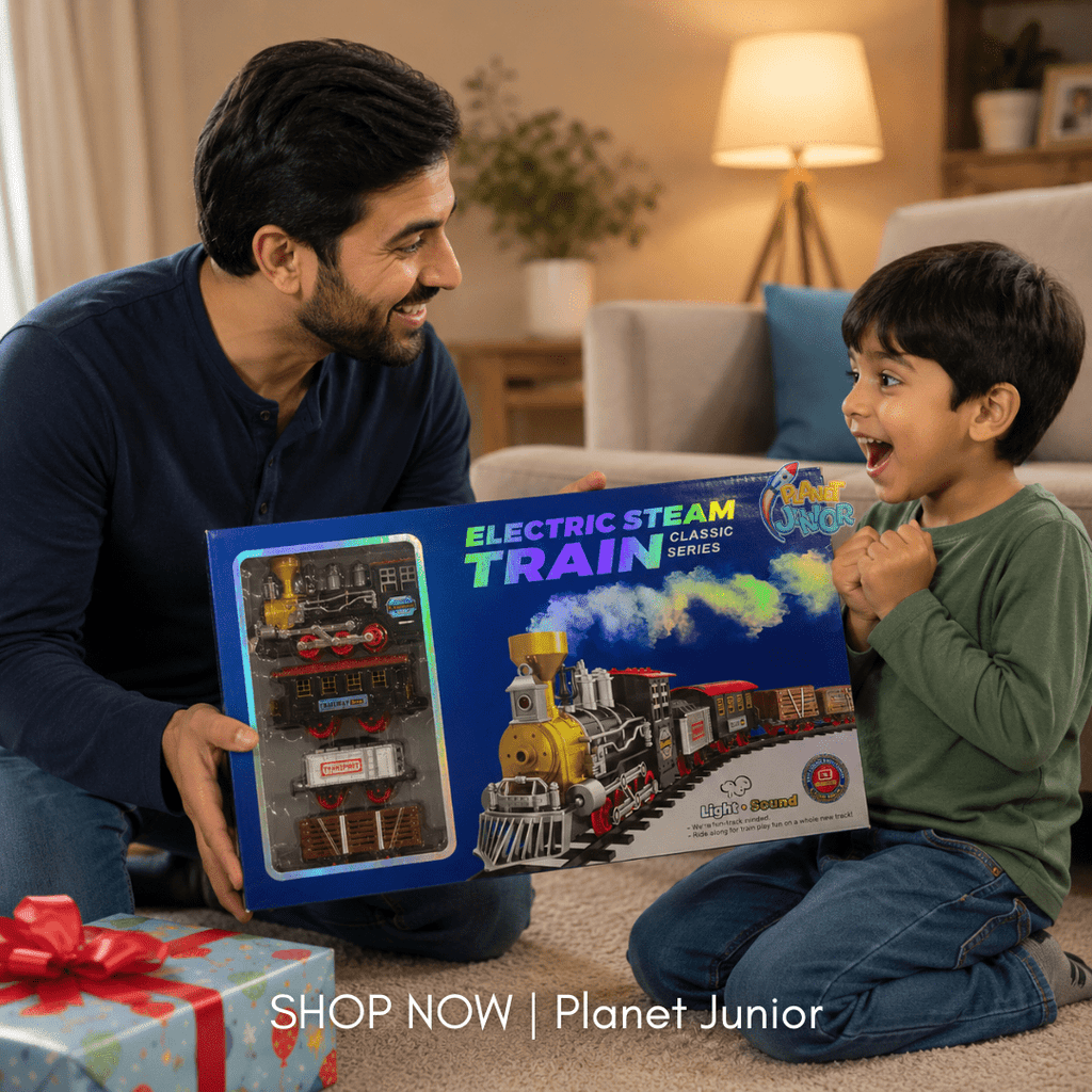 Classic Electric Steam Train Set with Lights, Sounds & Railway Track