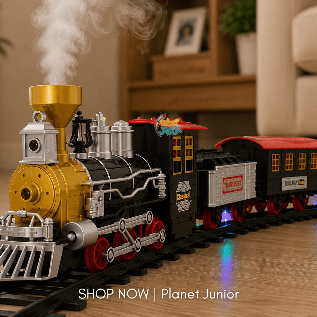 Classic Electric Steam Train Set with Lights, Sounds & Railway Track