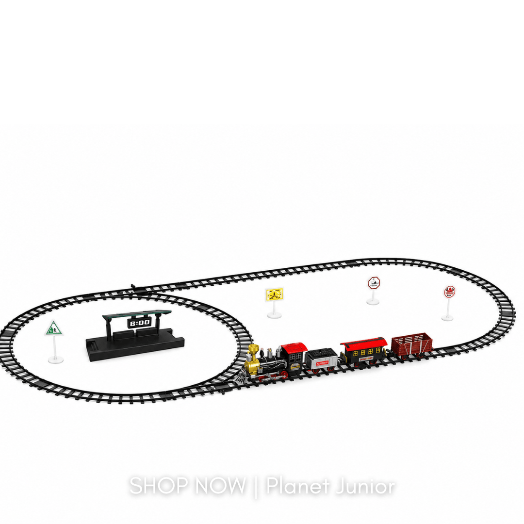 Classic Electric Steam Train Set with Lights, Sounds & Railway Track