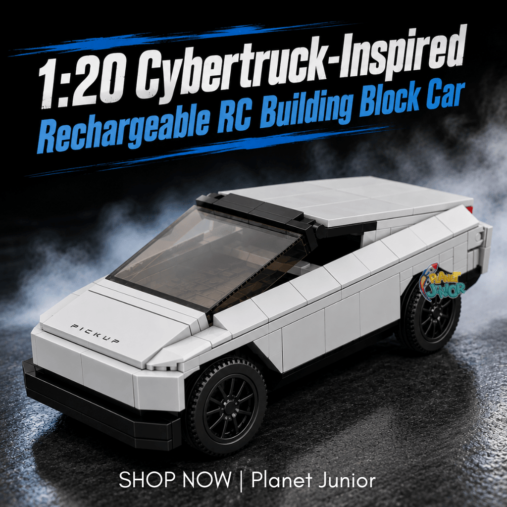 DIY 1:20 Cybertruck-Inspired Rechargeable RC Building Block Car