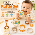 Baby Rattle & Teether Toy Set with Cute Animal Designs