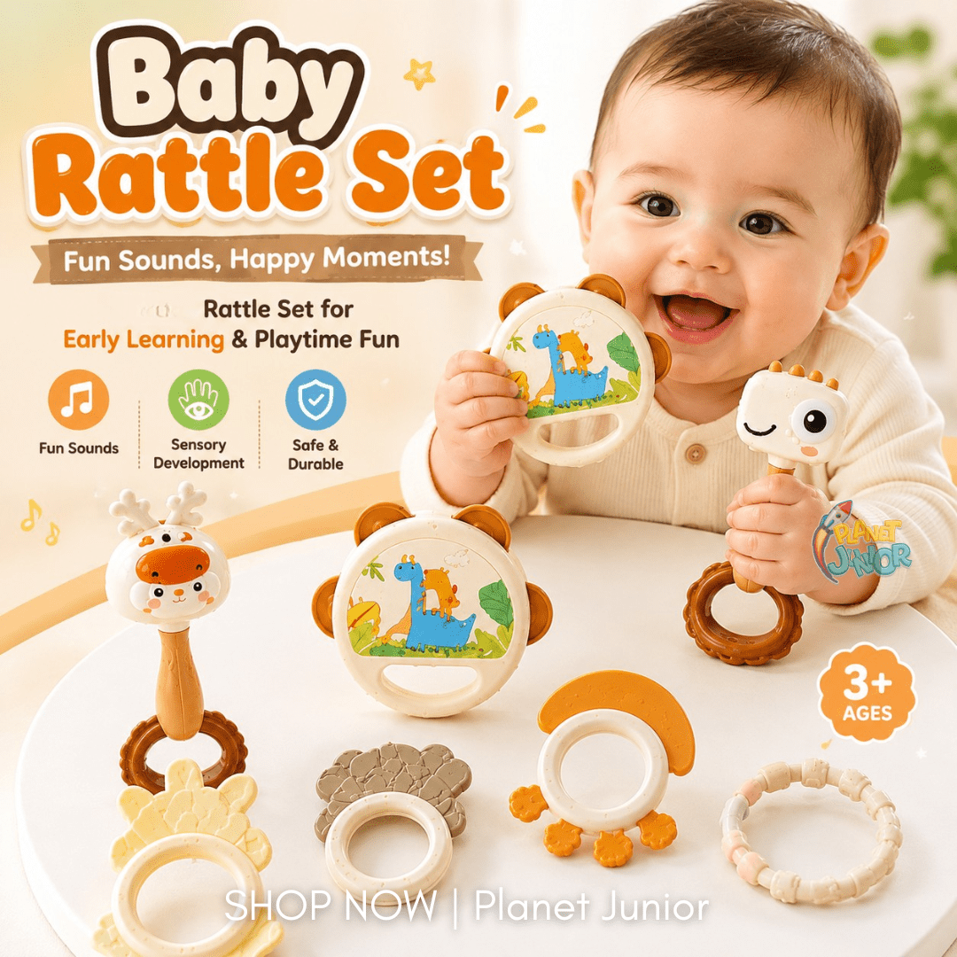 Baby Rattle & Teether Toy Set with Cute Animal Designs