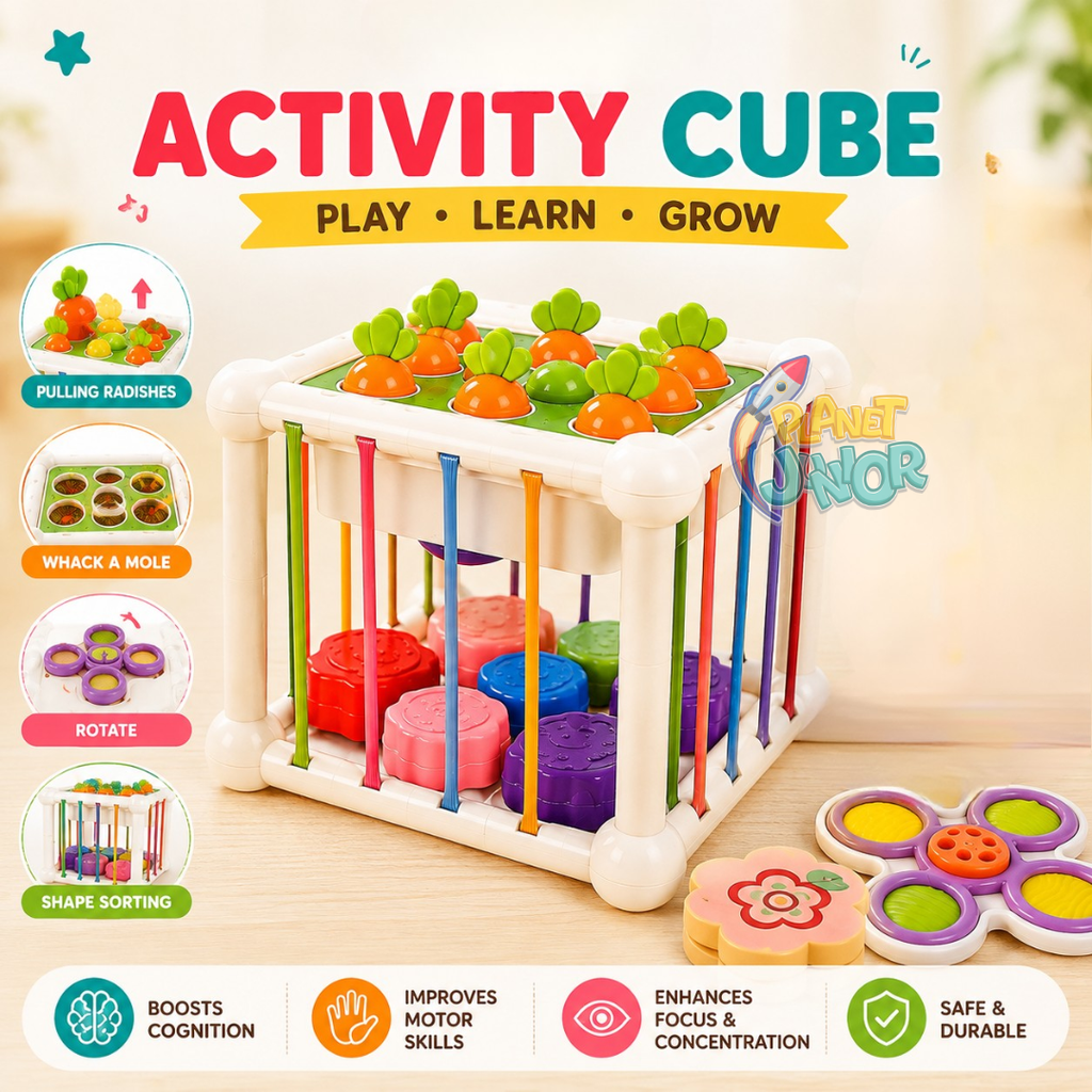Multifunction Shape Sorting Cube – Colorful Matching & Sensory Activity Toy