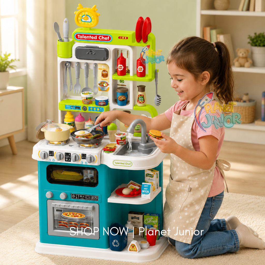 95-Piece Home Chef Kitchen Playset with Steam, Lights, Sounds & Running Water