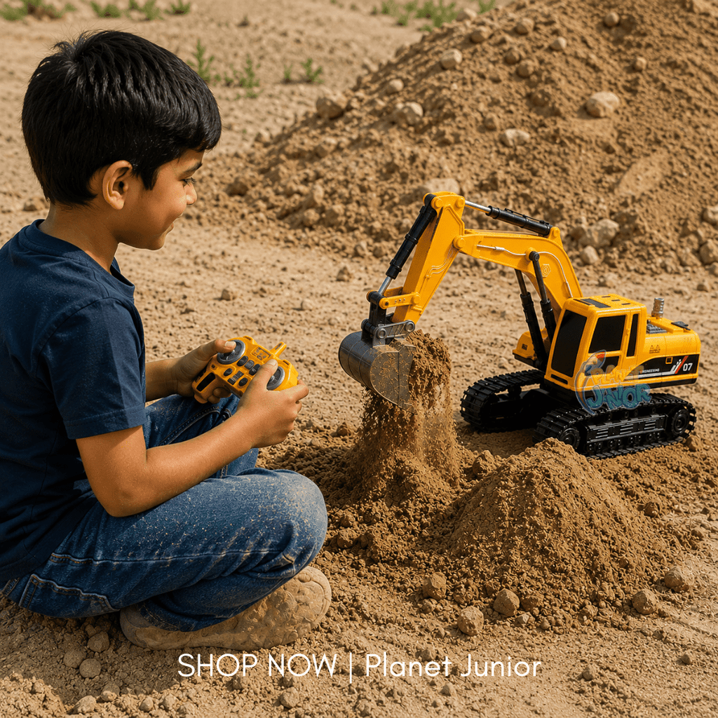RC Excavator Construction Truck with Remote Control & Movable Digging Arm