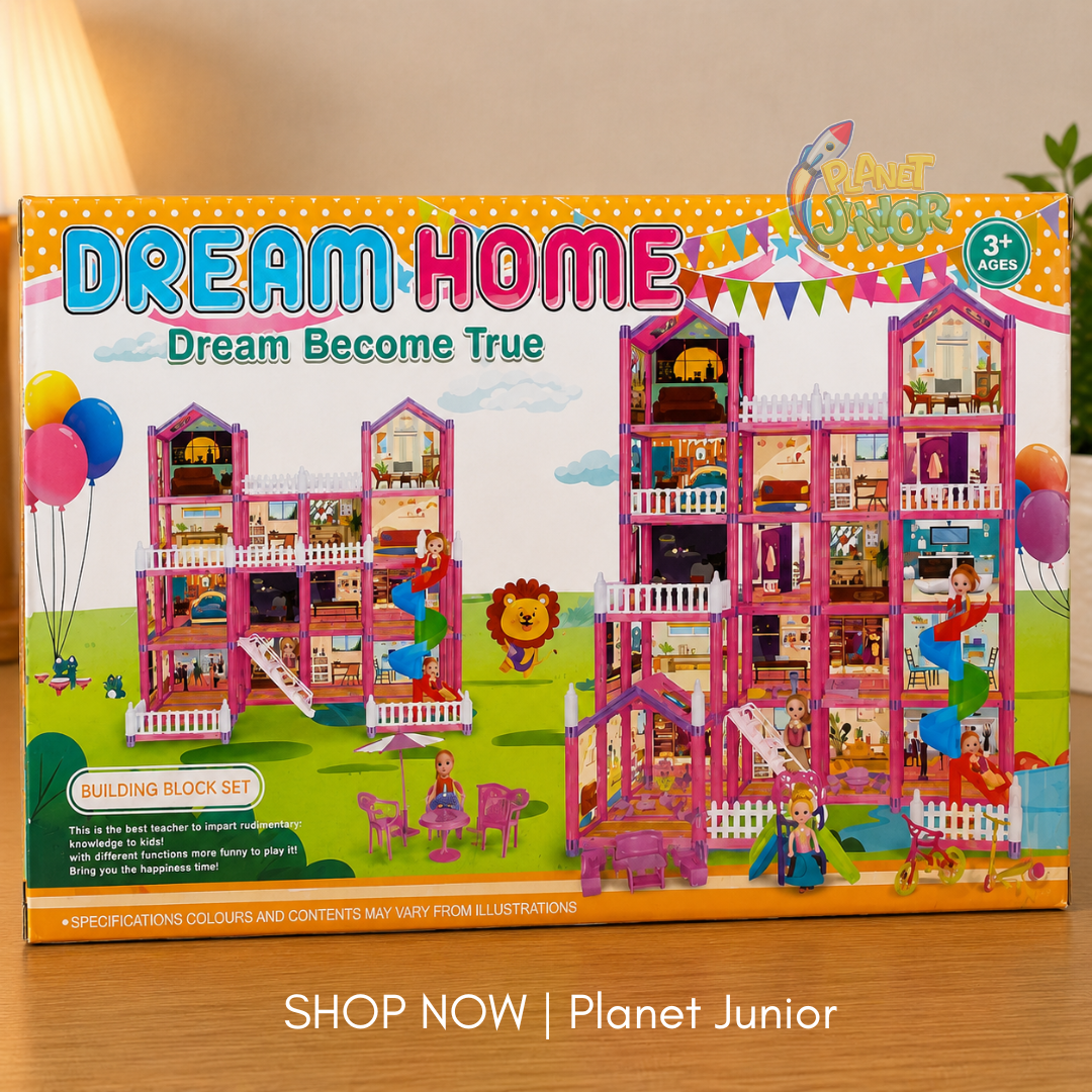 Large Multi-Storey Dream Doll House Playset with Dolls &  Furniture for Kids