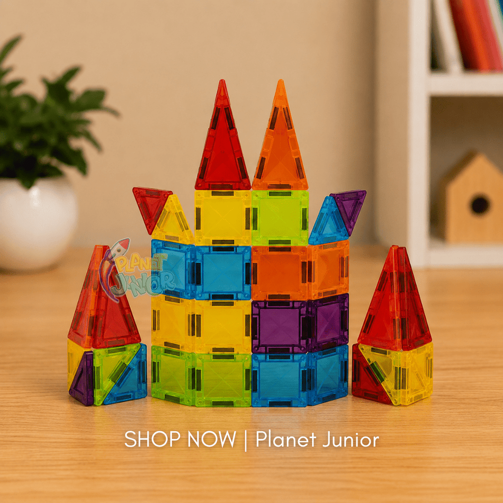 36 PCS Compact Travel Friendly Magnetic Building Tiles Set with Storage Tin for Kids