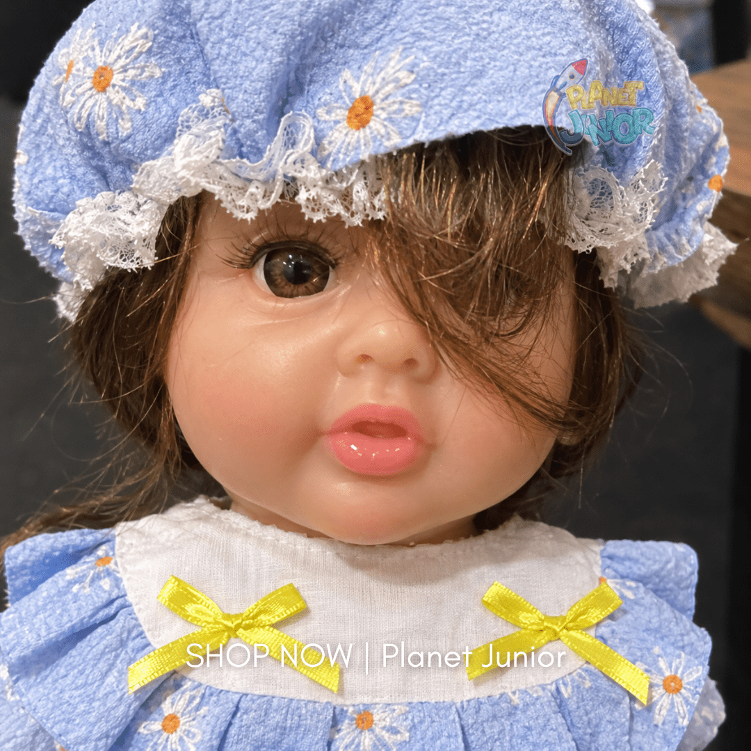 Adorable Baby Girl Doll with Floral Outfit & Matching Bonnet