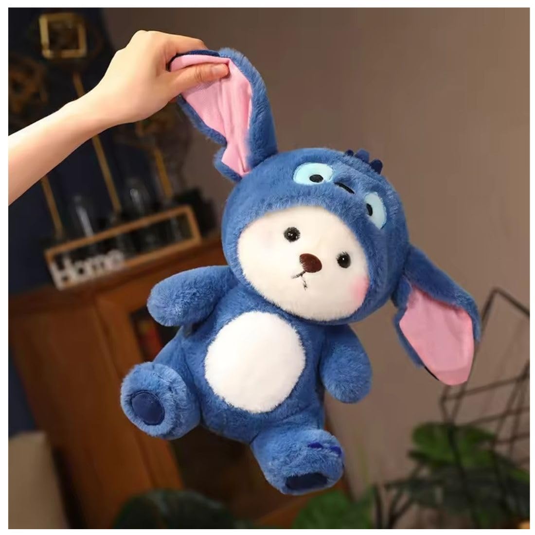 Soft Stuffed Blue Teddy Bear with Cap