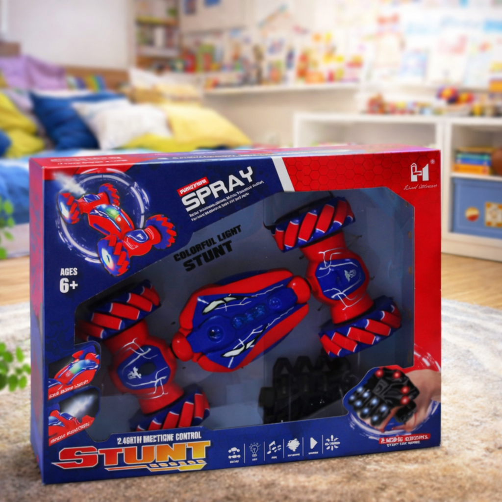 Spray Stunt RC Car with Hand Gesture Control – 360° Drift & Light Effects