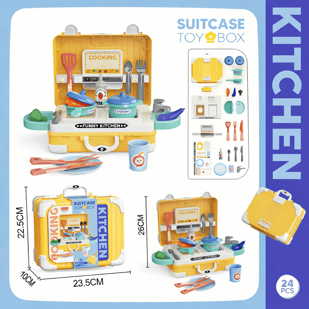 Suitcase Kitchen Play Set with Cooking Accessories