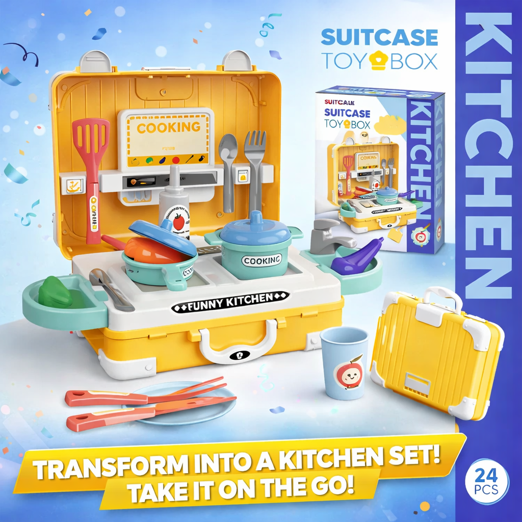 Suitcase Kitchen Play Set with Cooking Accessories