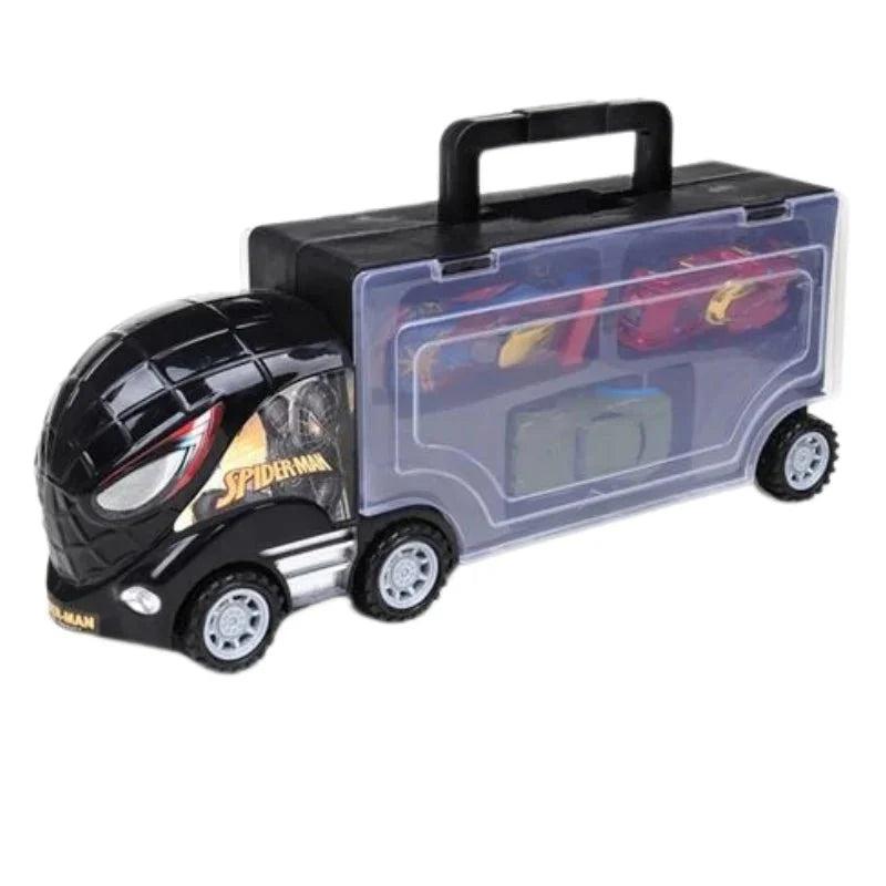 SuperHero-Themed Transport Car Carrier with 3 Alloy Cars