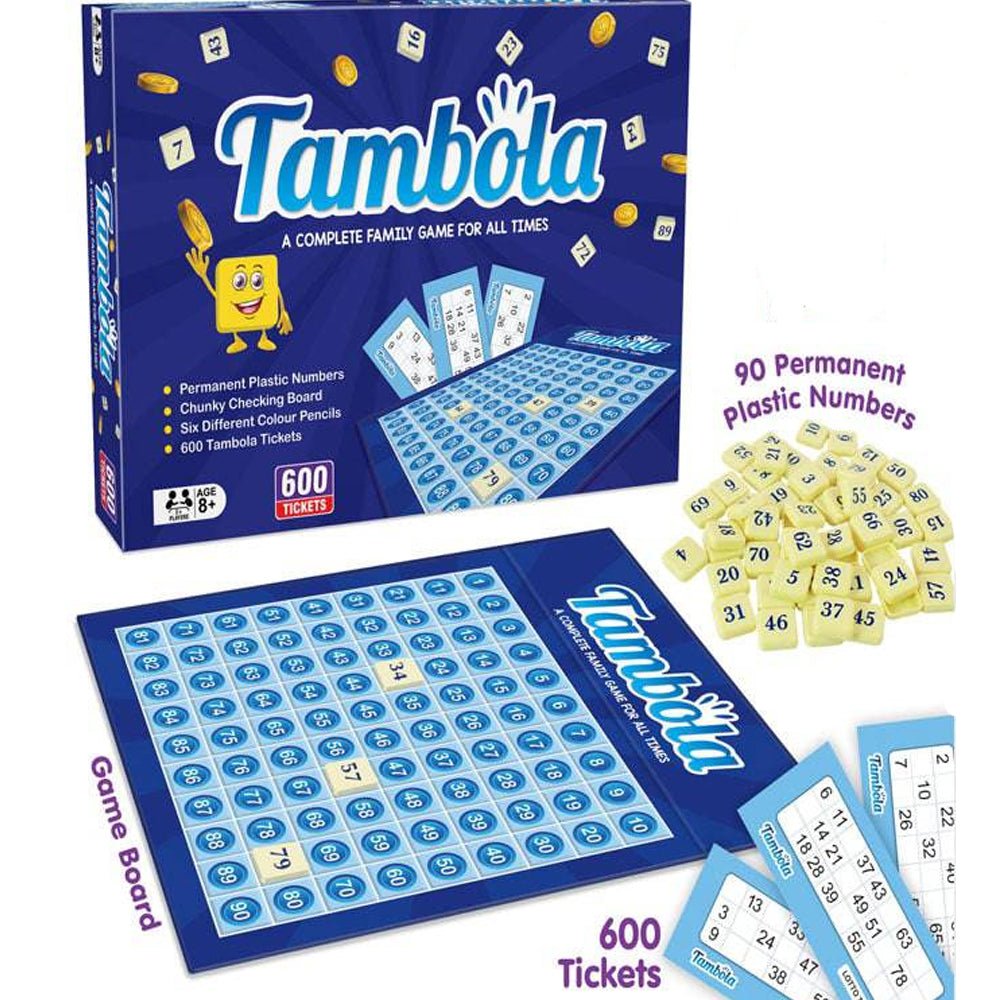 Tambola Family Board Game Set with 600 Lotto Tickets & Number Board