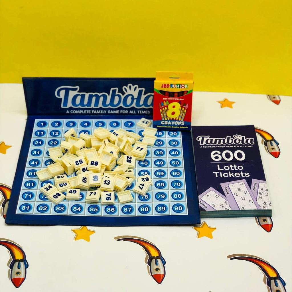 Tambola Family Board Game Set with 600 Lotto Tickets & Number Board