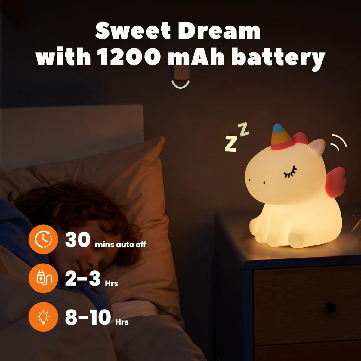 Unicorn Touch Night Lamp – Soft Glow LED Bedside Light