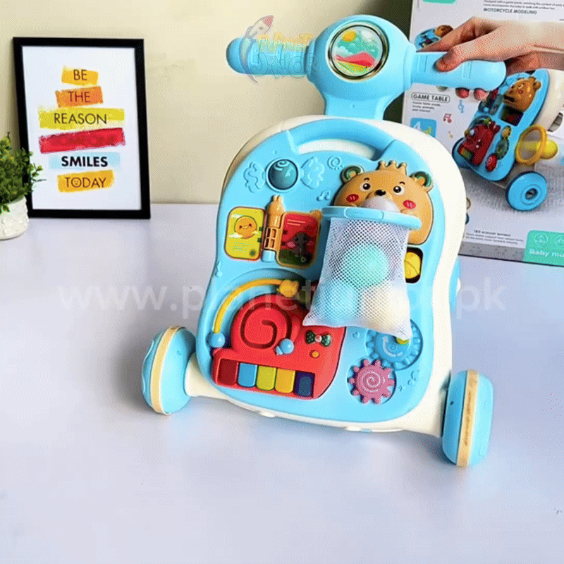 4-in-1 Baby Push Walker With Activity Table & Learning Center