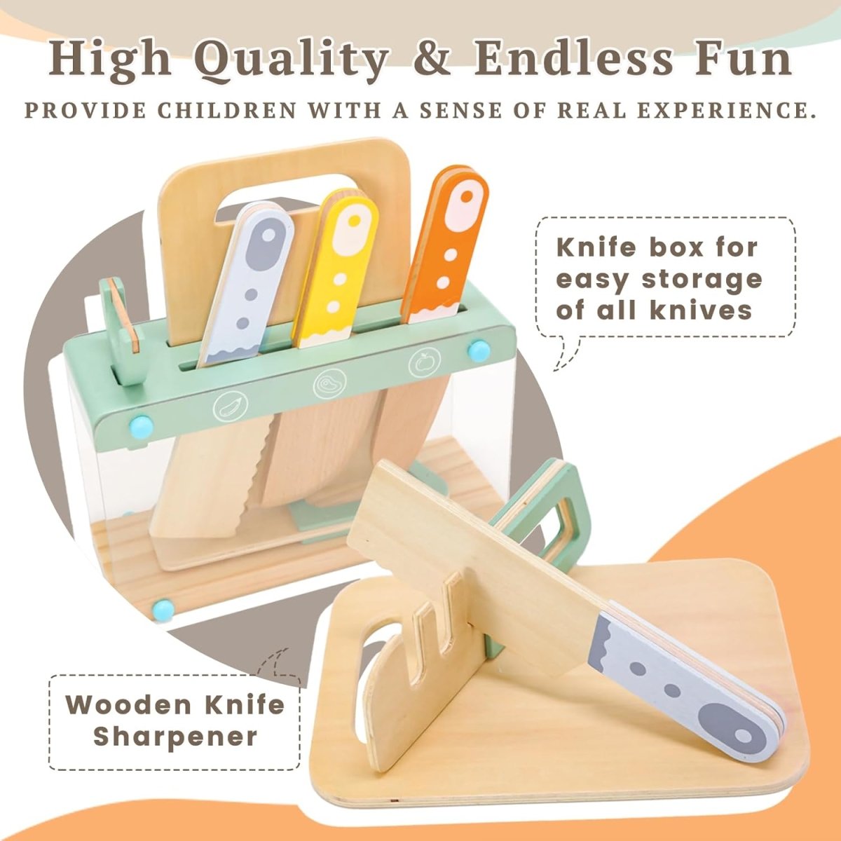 Wooden Play Kitchen Accessories Set