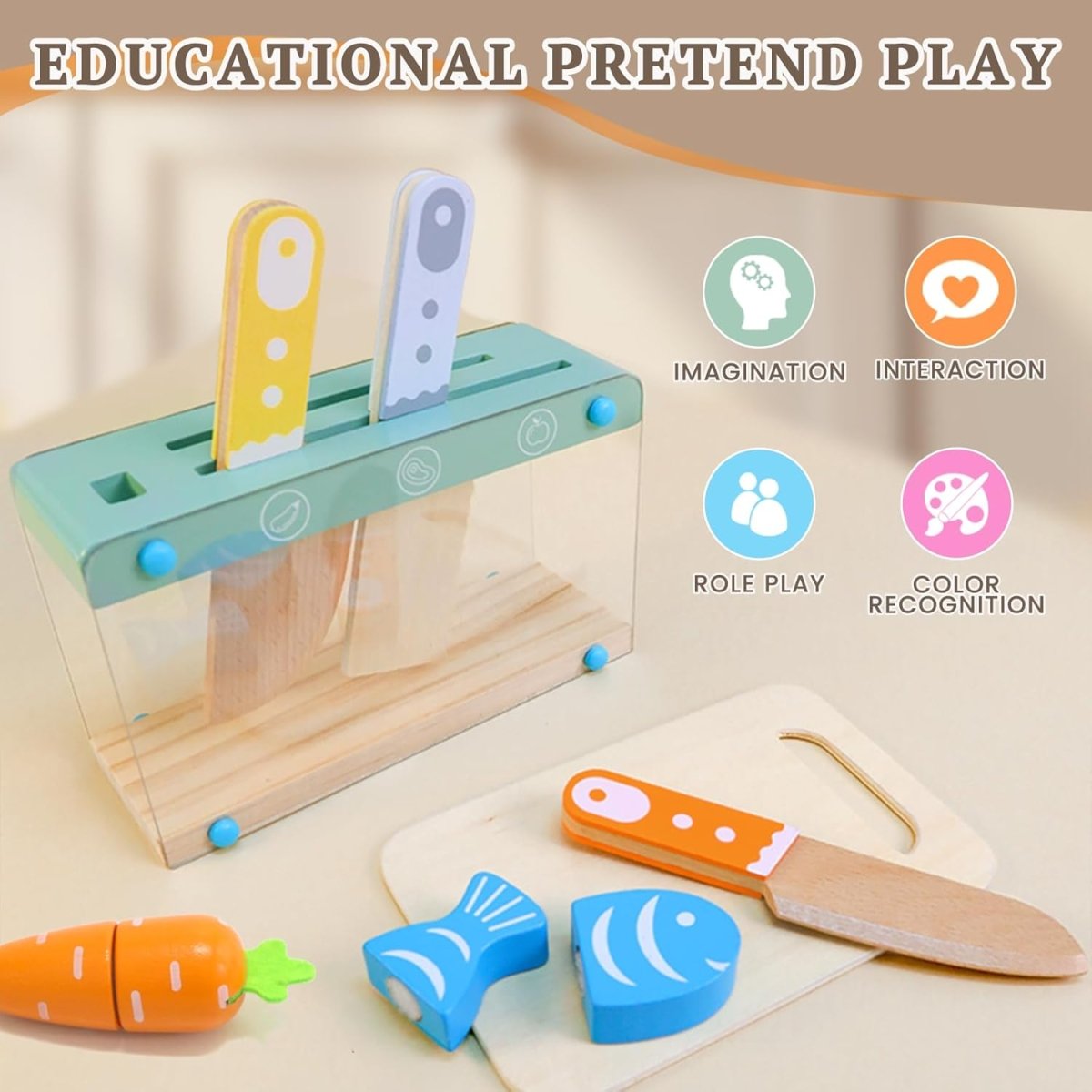 Wooden Play Kitchen Accessories Set