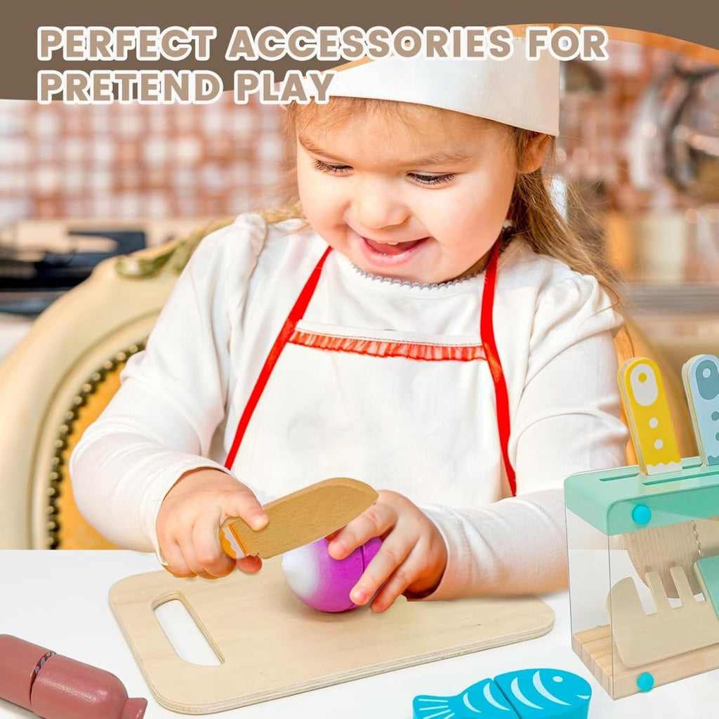 Wooden Play Kitchen Accessories Set