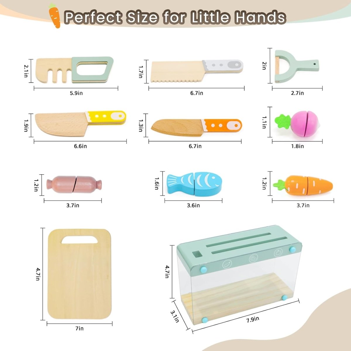 Wooden Play Kitchen Accessories Set