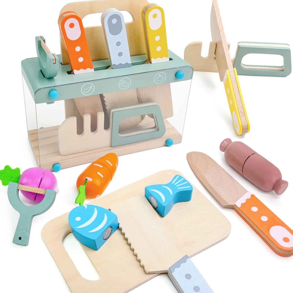 Wooden Play Kitchen Accessories Set
